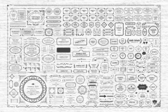 Download Hand Drawn Frames, Banners &amp; Ribbons SVG - Banners Collection