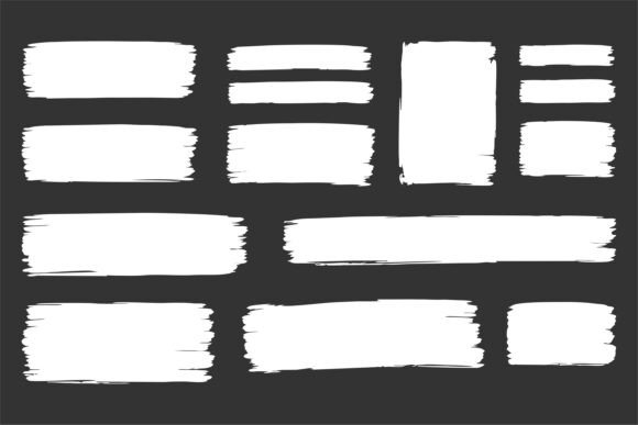 Download Set of White Brush Stroke Banners - Banners Collection