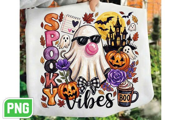 Download Spooky Vibes PNG, Ghost Halloween Shirt - Halloween shirt Collection