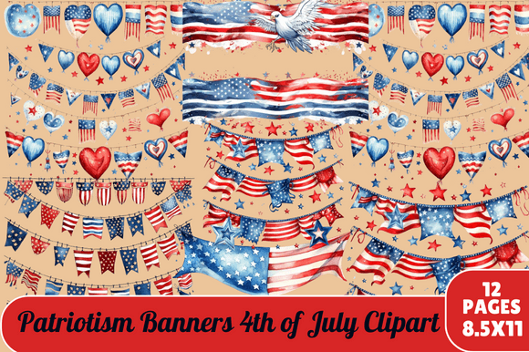 Download Patriotism Banners 4th of July Clipart - Banners Collection