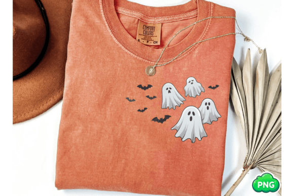 Download Cute Ghost and Bat Halloween Shirt PNG - Halloween shirt Collection