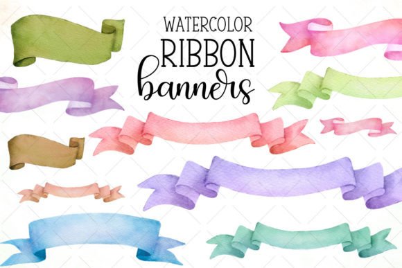 Download Watercolor Ribbon Banners - Banners Collection
