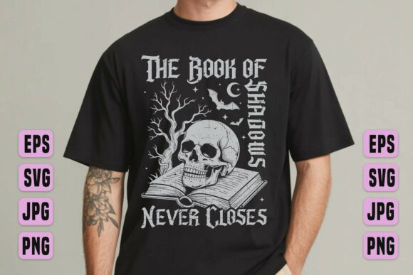 Download Book of Shadows Skull Witchcraft Tee - Premium Bundle