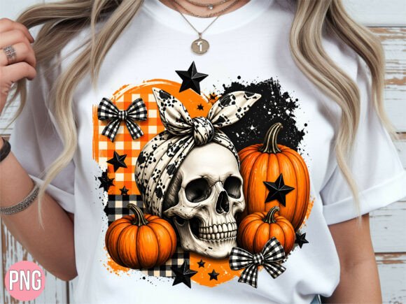 Download Gothic Skull Pumpkin Halloween Shirt PNG - Halloween shirt Collection