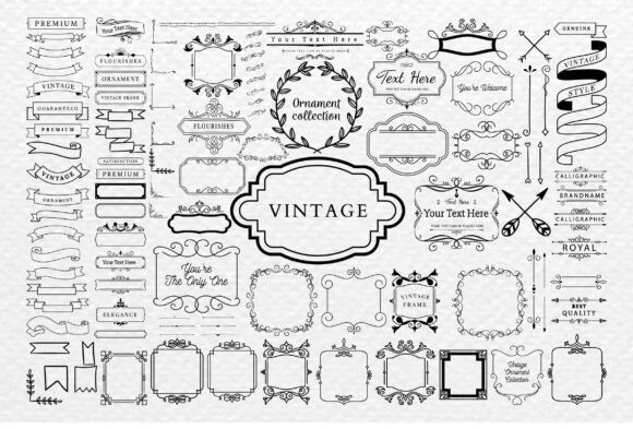 Download Hand Drawn Frames, Banners &amp; Ribbons - Banners Collection