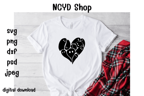 Download Cute Ghost Heart Svg,Halloween Shirt Svg - Halloween shirt Collection